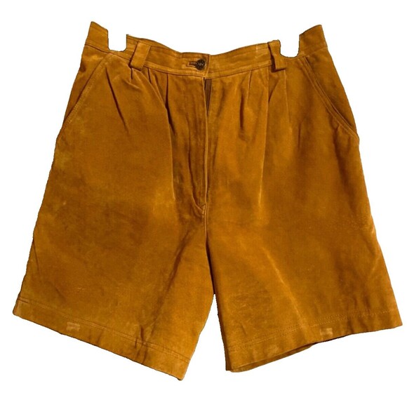 Gantos Vintage Women's Genuine Suede Bermuda Shorts size 11/12 Pleated Lined - Picture 9 of 9